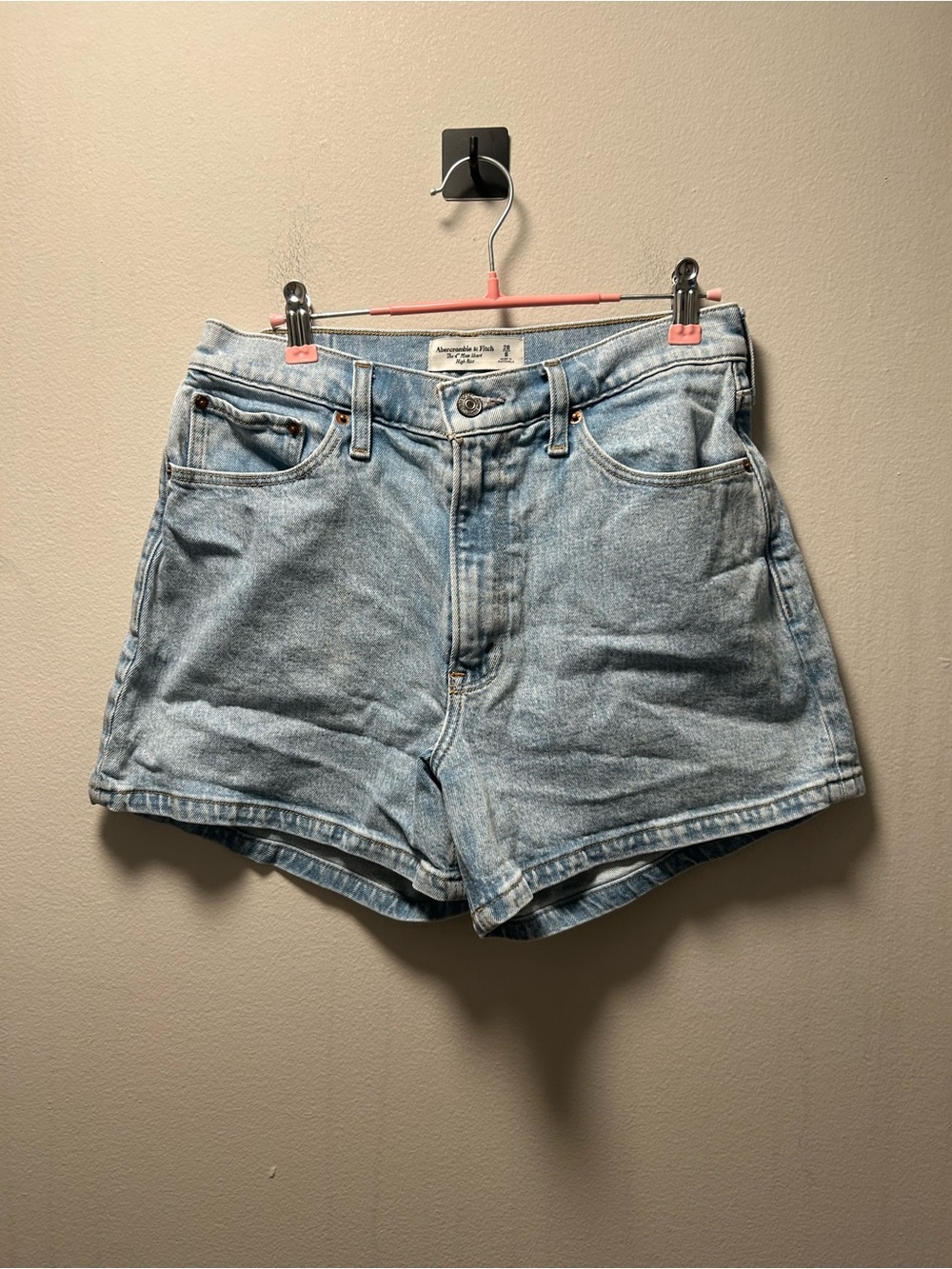 Abercrombie & Fitch Light Blue High-Rise Denim Shorts